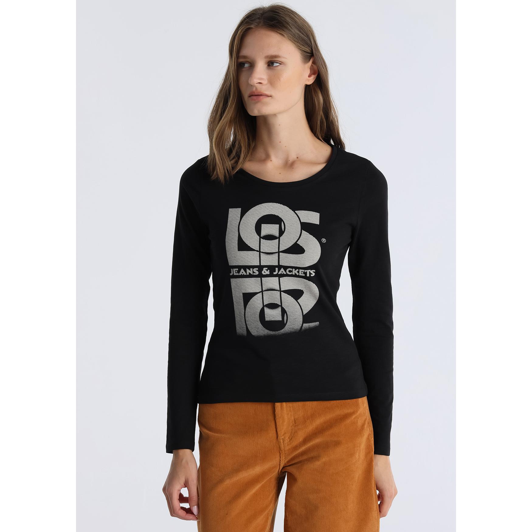 LOIS JEANS - Camiseta manga larga grafica Lois degradado en el pecho