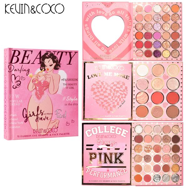 Libro de paletas de maquillaje KEVIN & COCO Vintage Girl de 72 colores