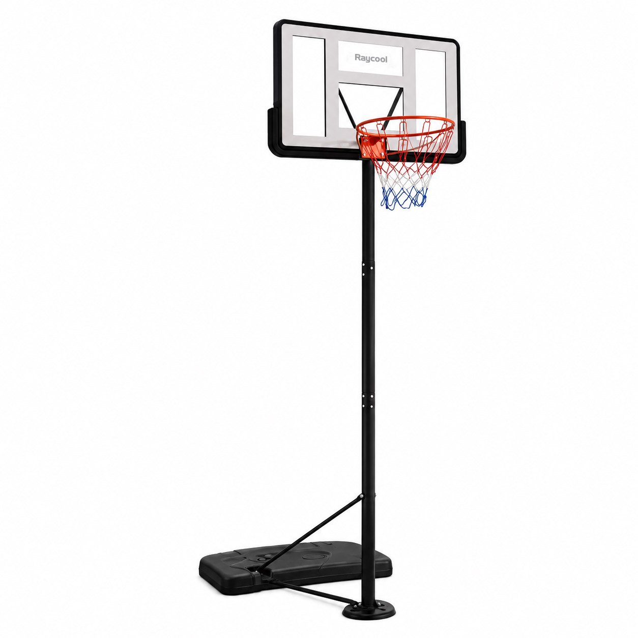 Raycool Canasta de Baloncesto para Jardín Ajustable Street 540  Regulable a Altura Reglamentaria 3,05m o 2,45m Para Niños  Fácil Montaje