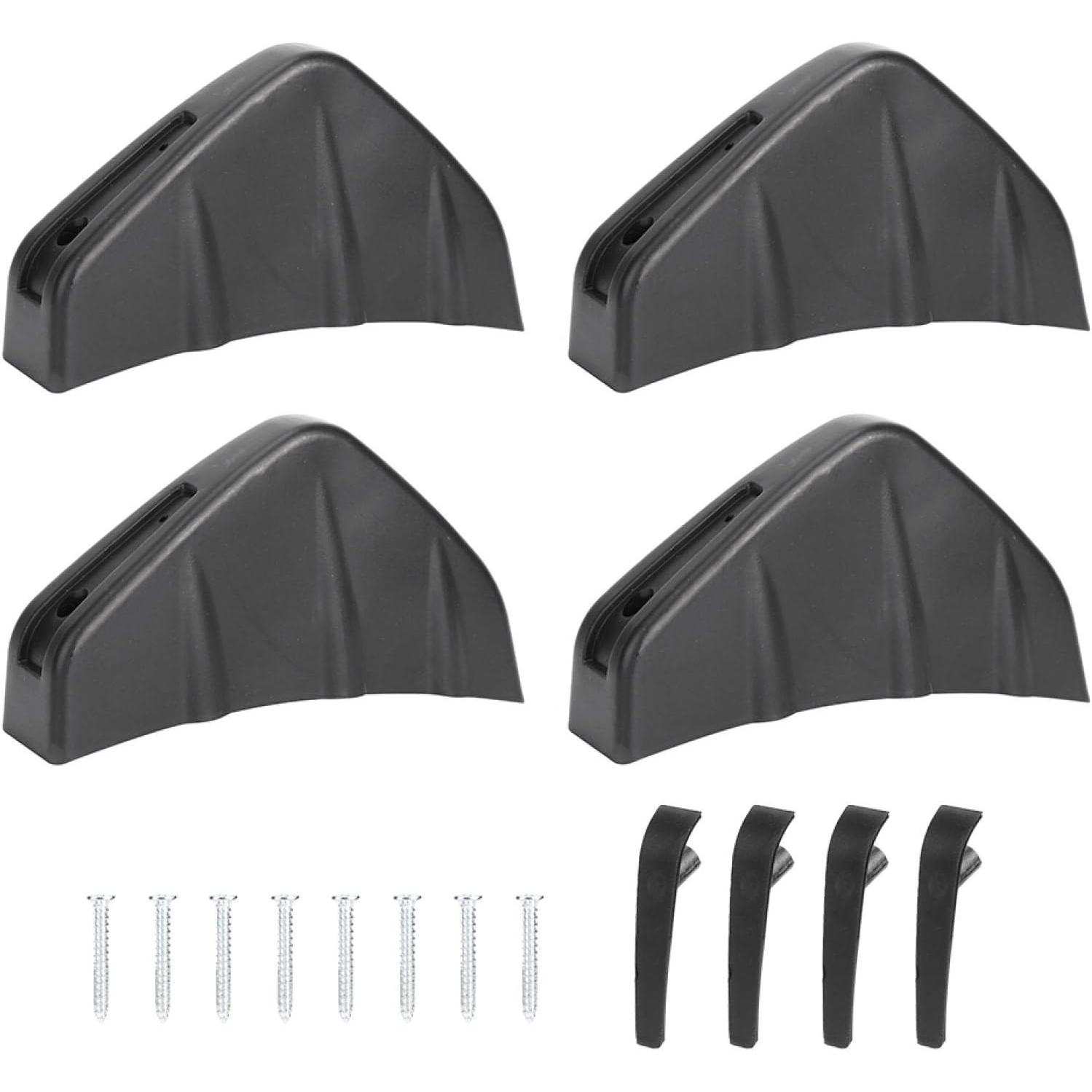 BEEK Alerón trasero universal, difusor de parachoques trasero de coche, accesorio automático (4 piezas), PVC negro con exterior de fibra de carbono