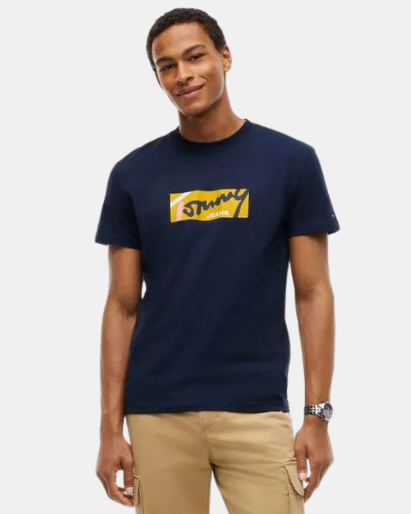 TOMMY HILFIGER DM0DM23547C1G Camisetas Manga corta Hombre Azul