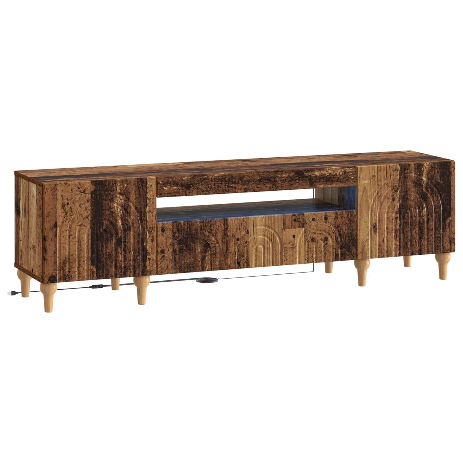 vidaXL Mueble de TV LED  Madera de ingeniería 153 x 35 x 43 cm Multicolor