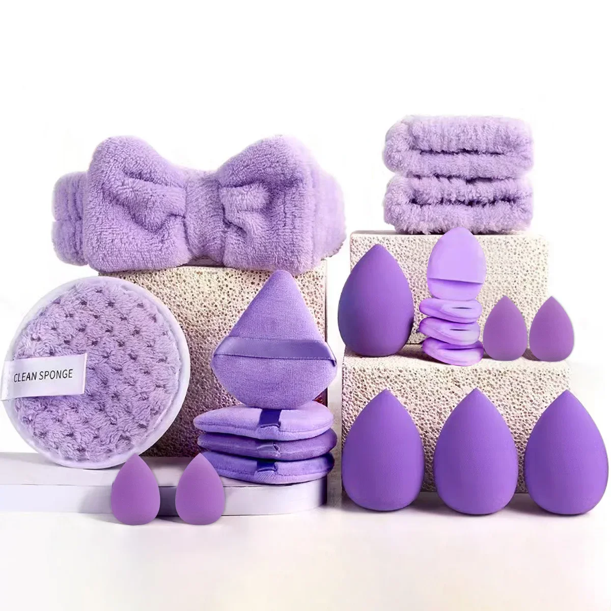 TK Set De Belleza 33pcs Kit De Maquillaje Con Esponjas Grandes Y Pequeñas Para Una Aplicación Y Eliminación De Maquillaje Flawless