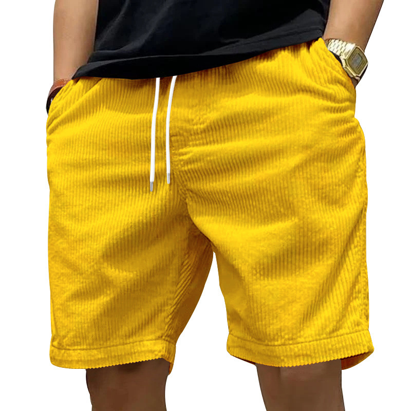 CA Pantalones cortos de trabajo de peso pesado para hombre, tendencia de verano, pantalones cortos casuales de pana retro de moda para hombre