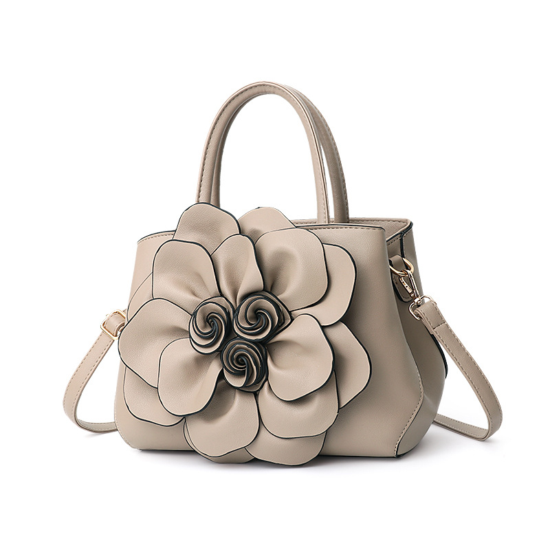 Bolso de mano con asa superior para mujer, bolso floral 3D, de piel sintética, bolso de hombro cruzado