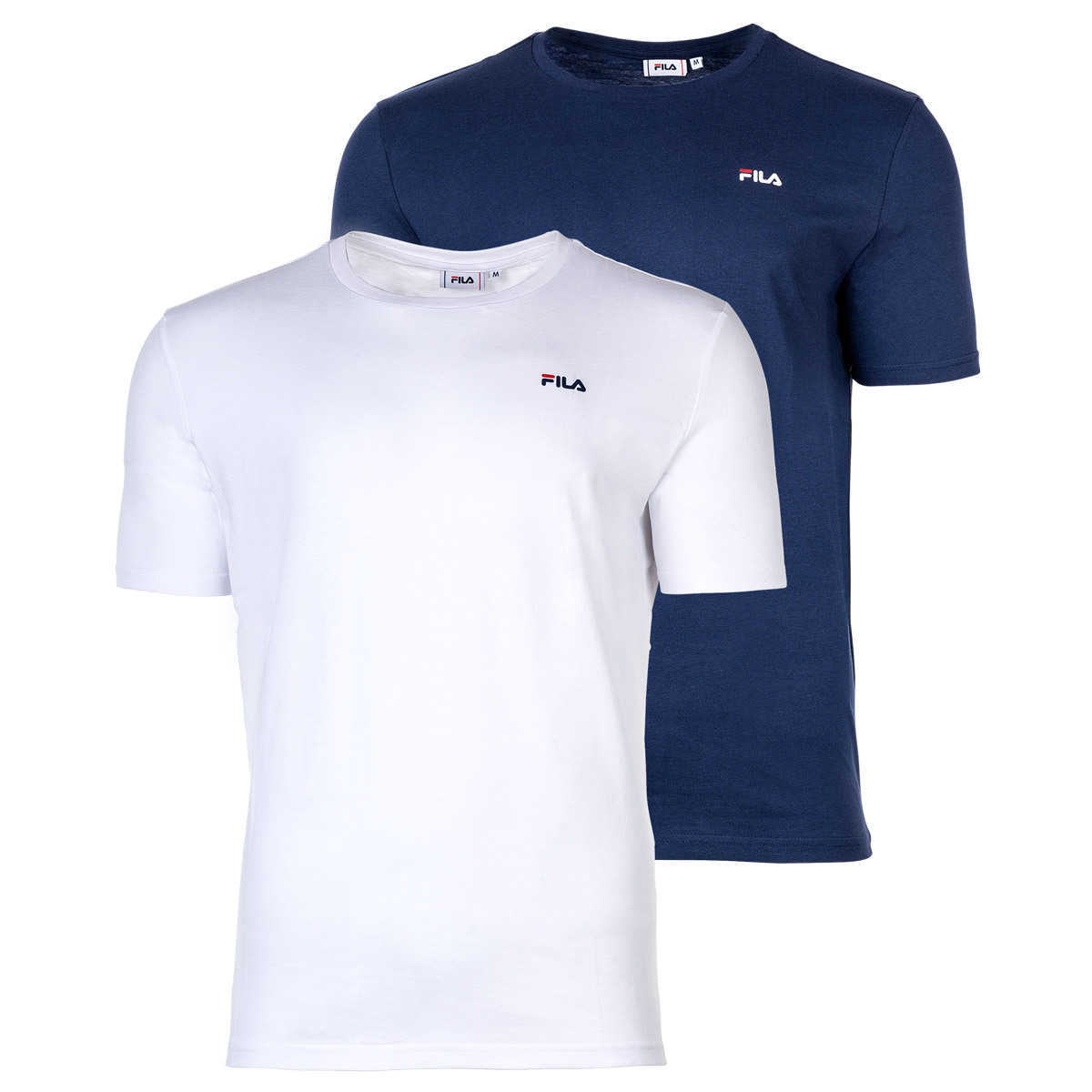 FILA Camiseta para Hombre, Paquete de 2 - BROD Tee, Manga corta, Logotipo BROD tee / double pack