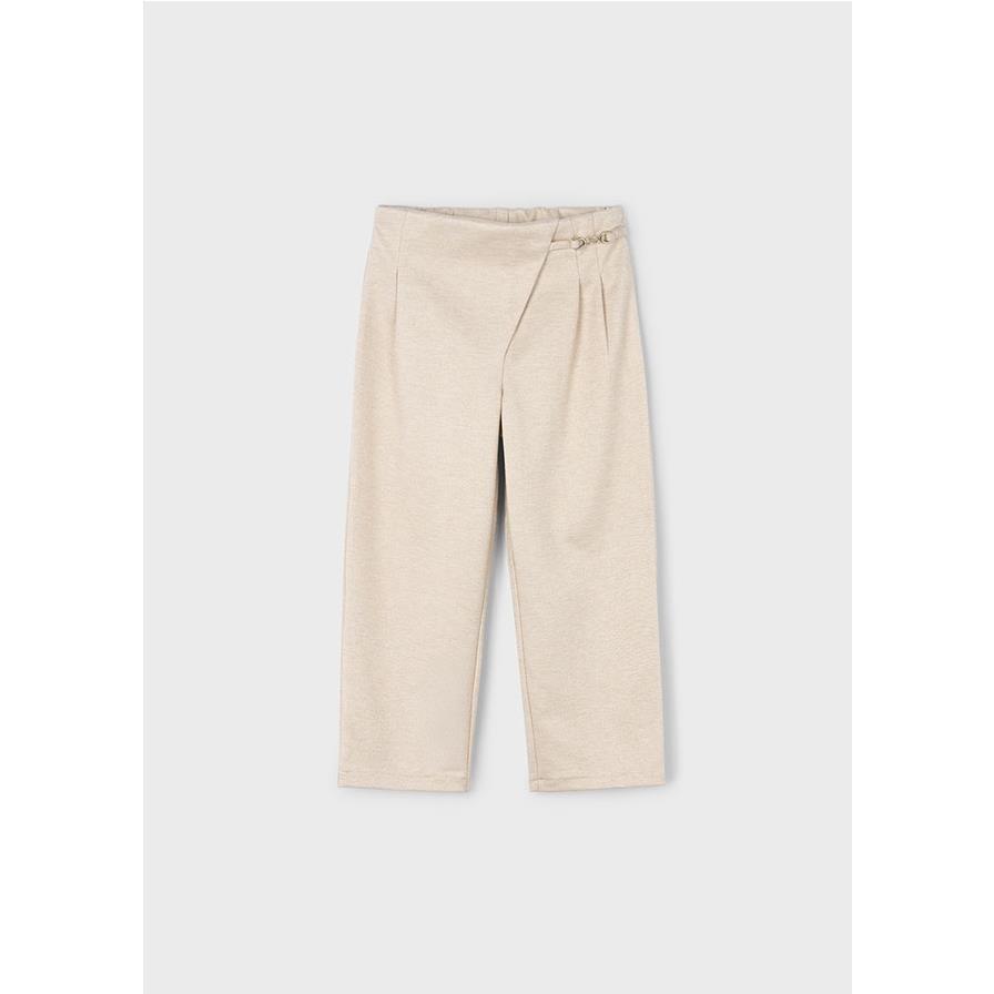 Mayoral - Pantalón punto con pinzas para niña, corte elegante y ajuste cómodo, color beige, ideal para ocasiones informales y diarias