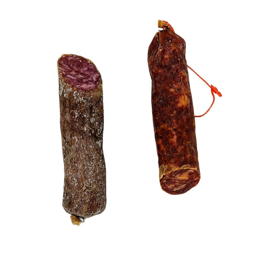 PACK 2 VELA IBÉRICA  Salchichón y Chorizo - A elegir PICANTE  o DULCE - 200gr/ud - Tradicional , Natural y Artesanal - Don Ibérico