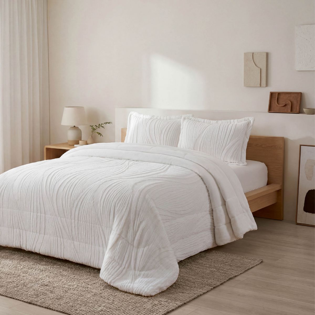 Edredón conforter elegante con tejido en relieve, camas 135, 150 y 180 cm, marca FUN&DECO
