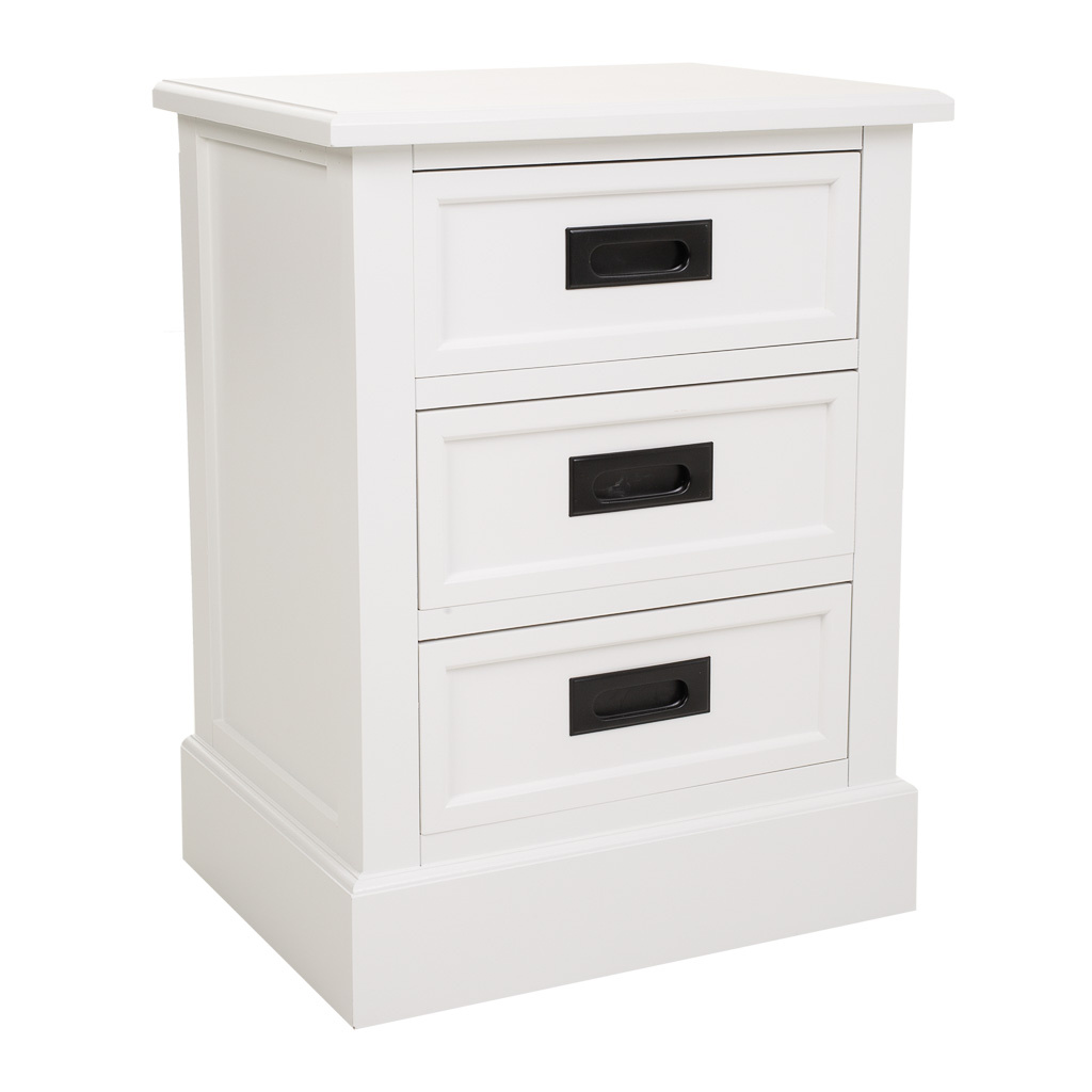 Wonderlust Deco - Mesita de madera blanca 45x35x60 Blanco 45x35x60h cm