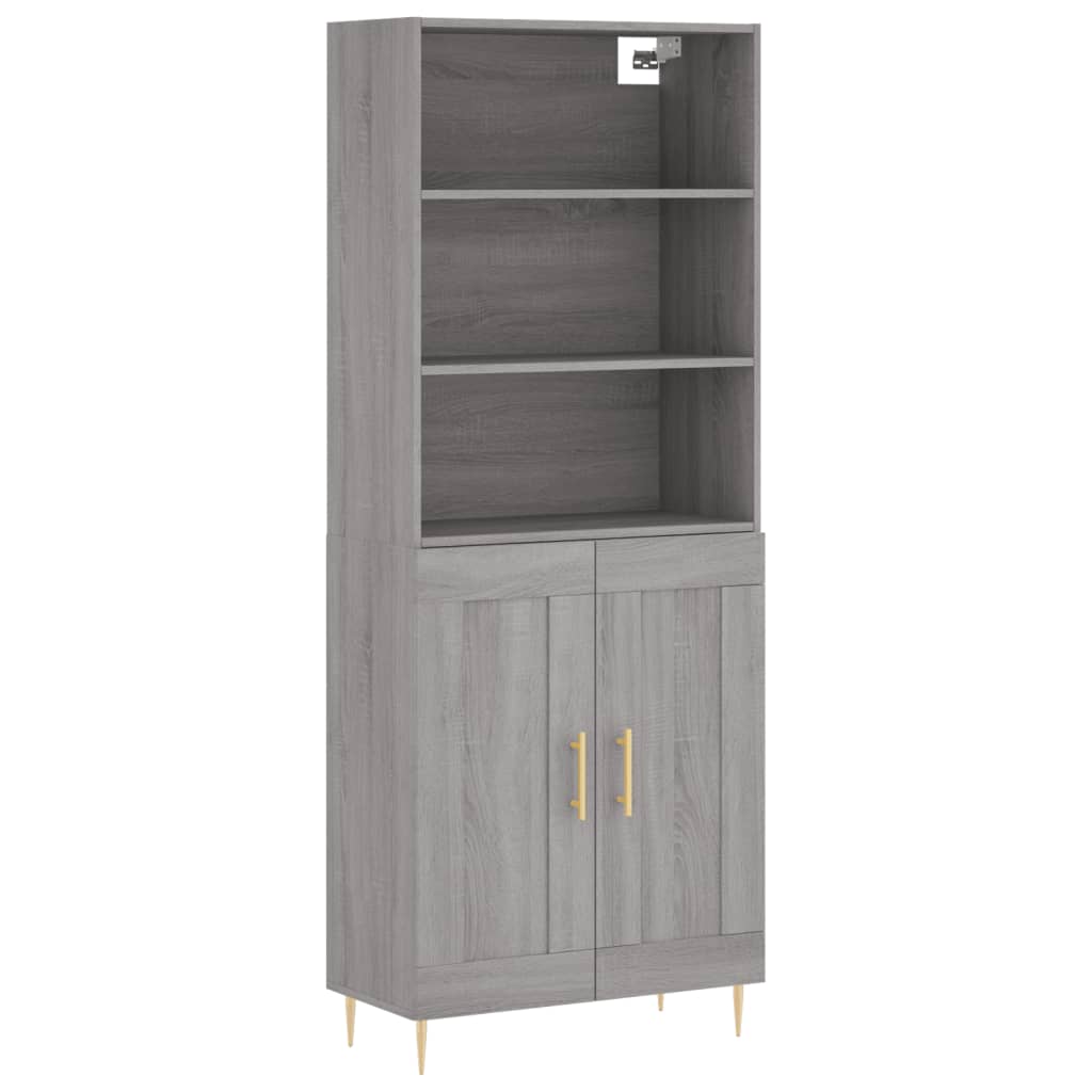 Vidaxl Aparador Alto Madera Contrachapada 69,5x34x180 Cm