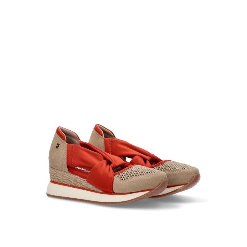 Zapatillas Gioseppo - Mujer - Cuña Media - Modelo Darlington - Color Rojo