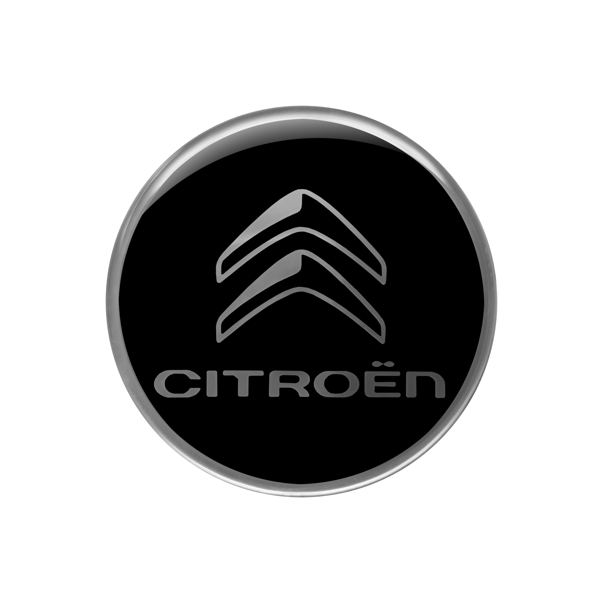 Citroen 3D Logo Sticker, Negro, 52 mm