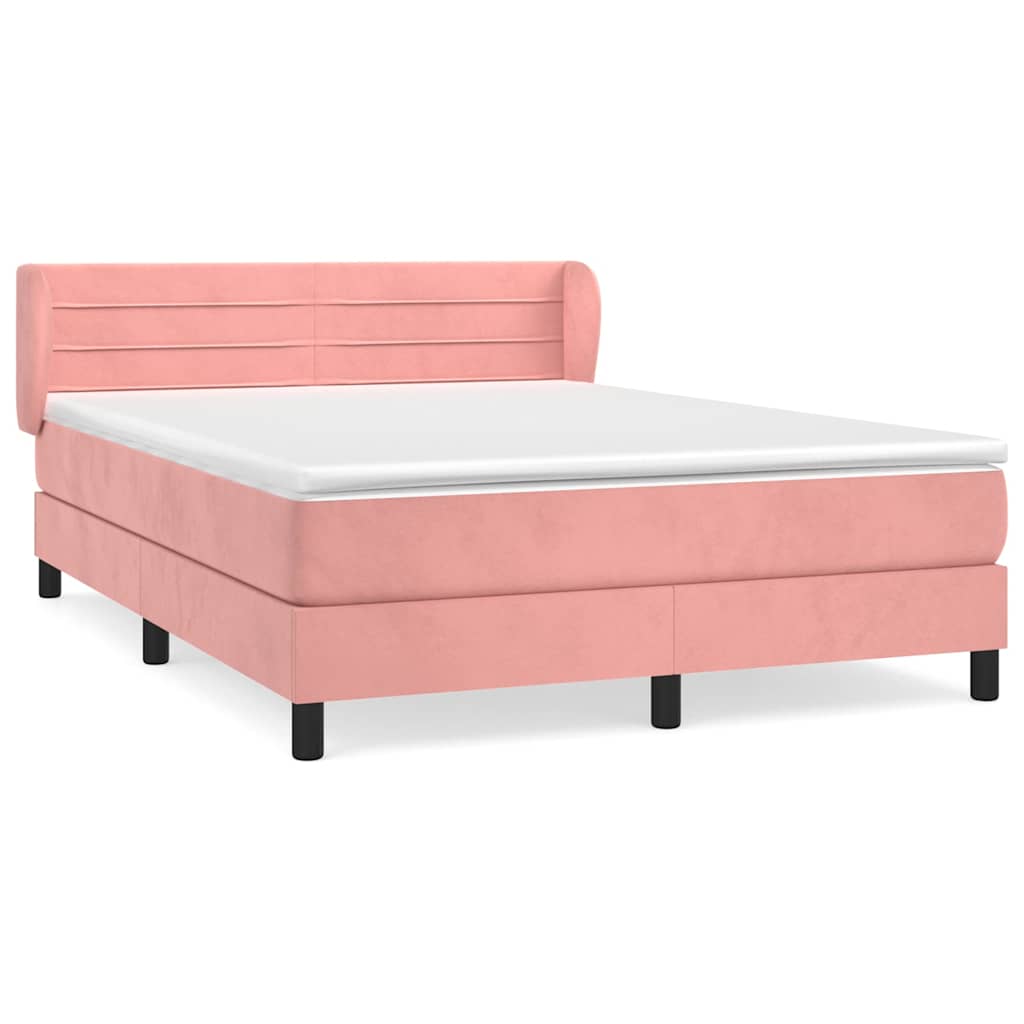 vidaXL Cama box spring con colchón terciopelo  140x200 cm Multicolor
