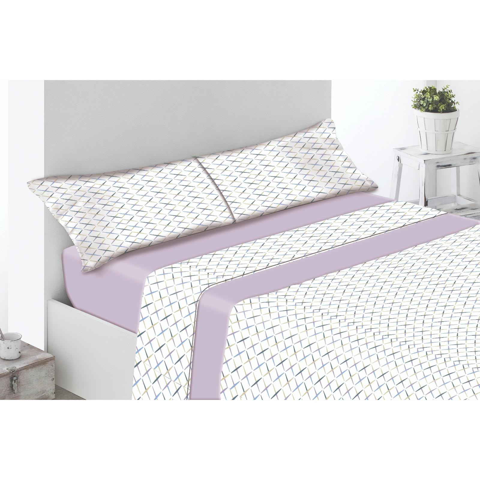 Juego de Sábanas 4 Piezas Printex+Home - Microfibra Suave con Estampado Geométrico Moderno para Cama 90, 135 y 150 cm, Ideal para Verano