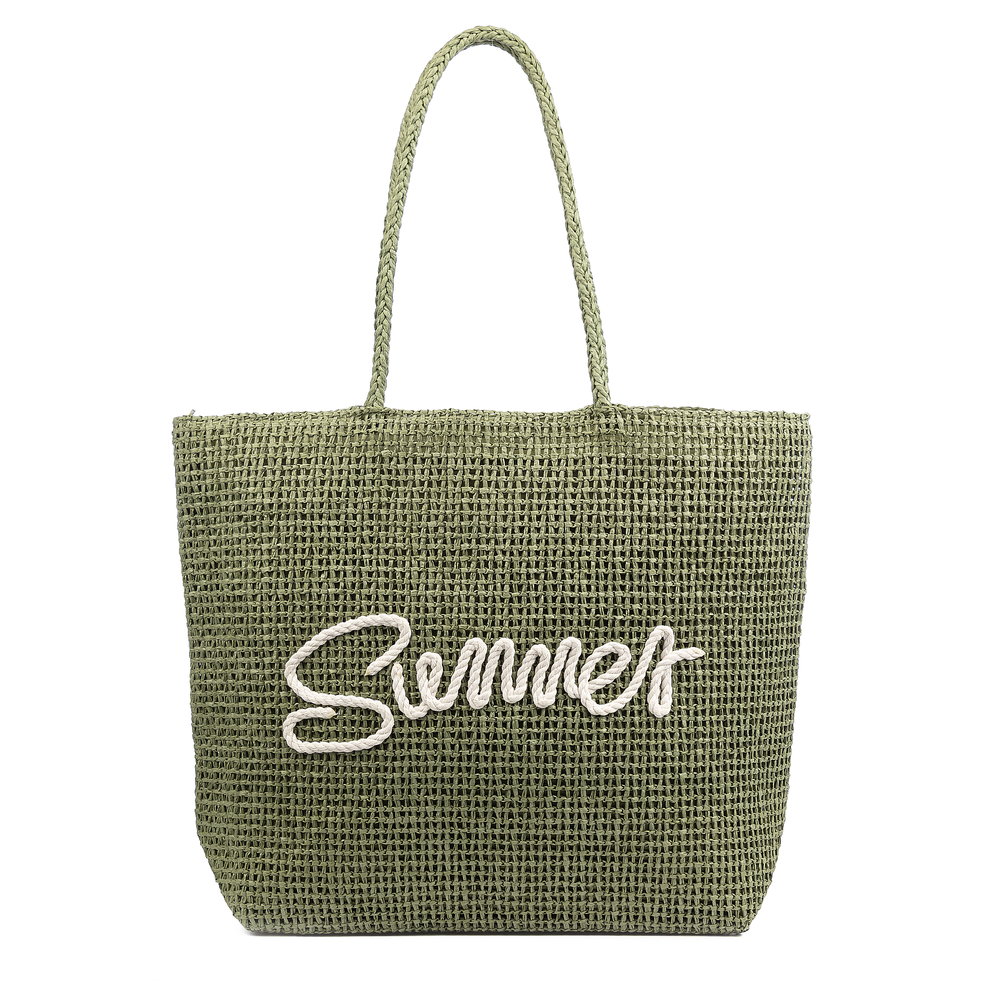 FIRENZE ARTEGIANI Bergeggi Bolso shopper Mujer. Fabricado en papel trenzado diseño "Summer". 51x13x40cm.
