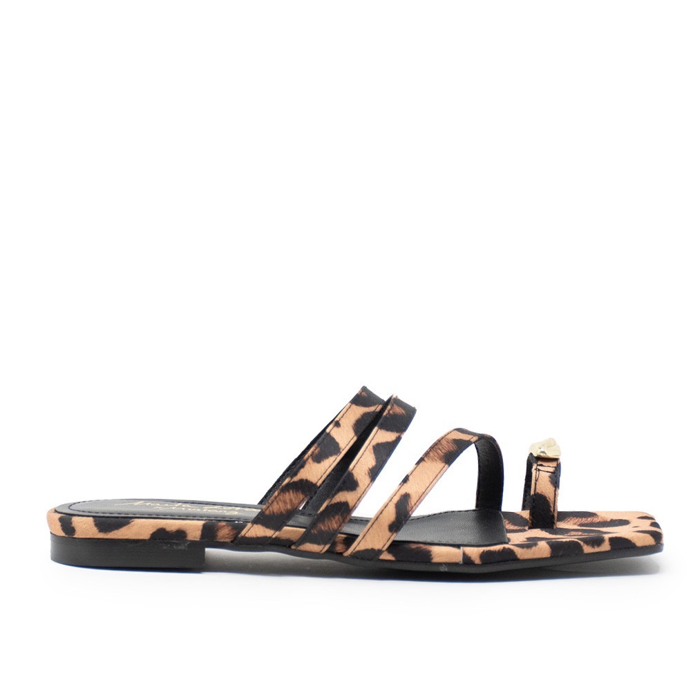 Sandalias Planas de Mujer Marta Lozano 54912 C57187 Sandalia Tiras Raso Leopardo Natural 36271 25v