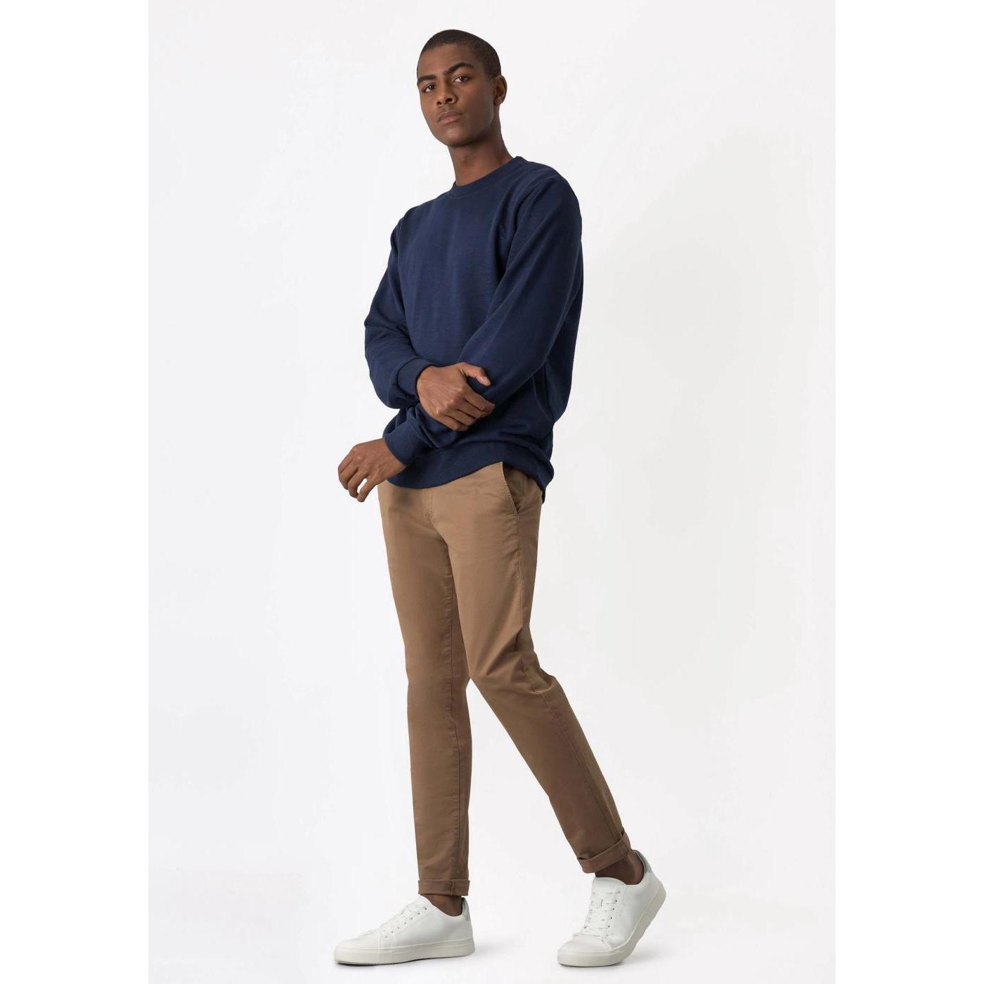 Pantalón Chino Hombre Tiffosi Slim Fit Camel Suave Bolsillos Laterales