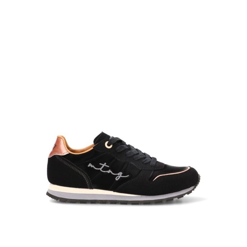 Zapatillas Casual Mustang - Mujer - Suela Plana - Modelo 60076 - Color Negro