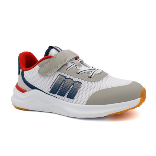 Zapatillas deportivas ligeras MUSTANG 48975 en blanco, rosa, y marino con cierre de velcro.