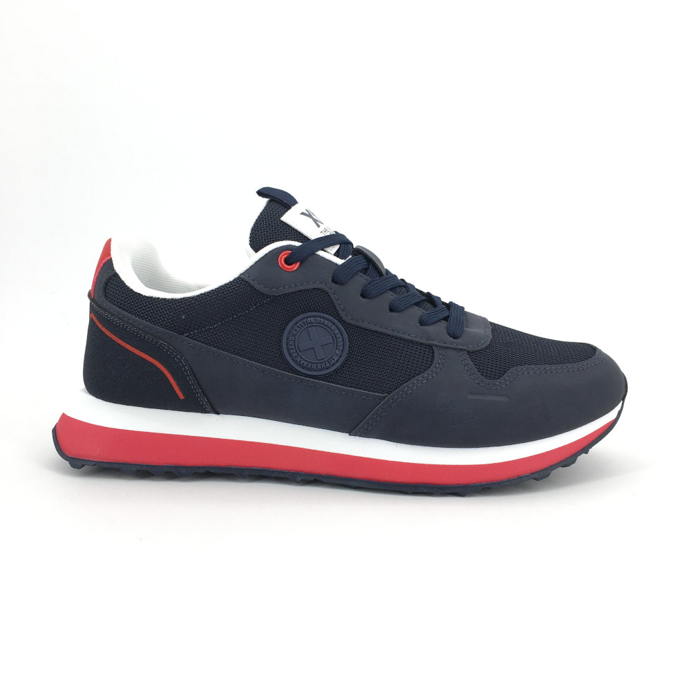 Deportivo Xti para hombre, mod.145703, Deportivo cordón ajustable suela roja y blanca