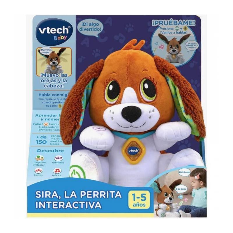 VTech – Sira la perrita interactiva Peluche educativo que mueve las orejas y repite lo que dices VTech Baby.