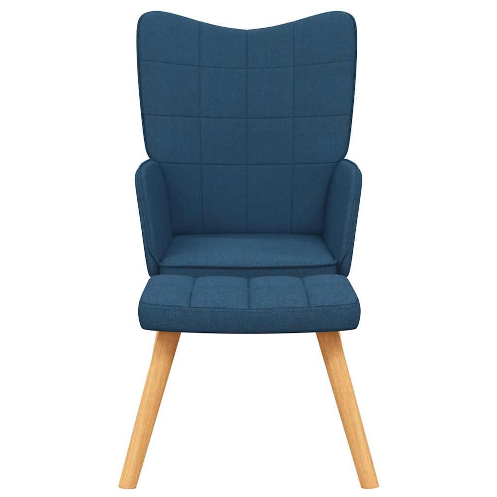 vidaXL Silla de relajación con reposapiés tela azul
