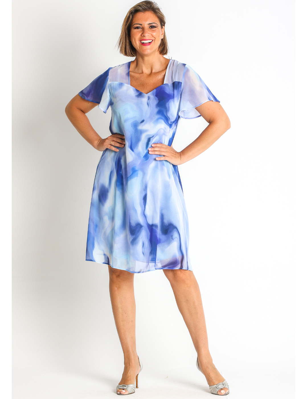 368514L  VESTIDO GASA ESTAMPADO