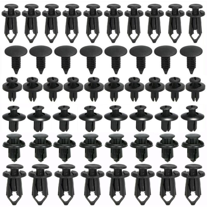 CA Clips automotrices, 190 piezas de clips de remache de plástico, sujetadores protectores de remaches de plástico en varia(DELETE.DELETE)