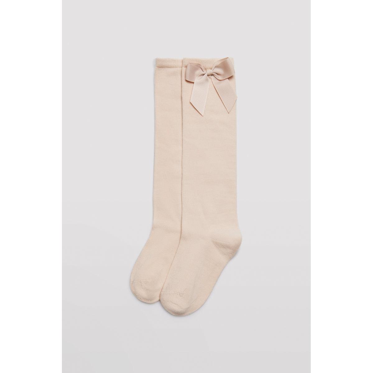 Ysabel Mora - Calcetín infantil largo detalle lazo beige