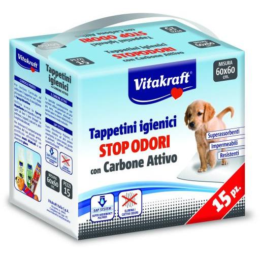 Vitakraft – Empapadores Vitakraft para perros carbón activo 15 uds.