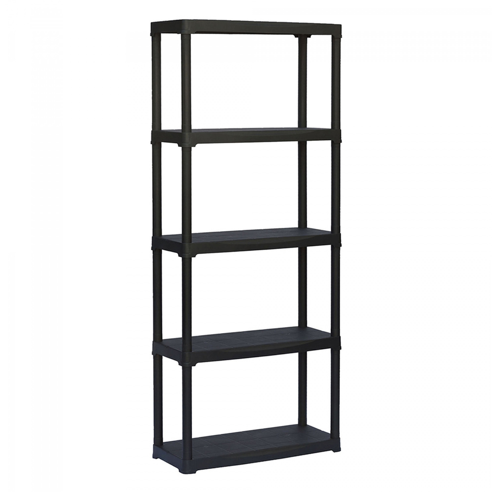 MAURER Módulo de Estantería de Resina 70x30x176 cm | Estantería de Polipropileno Antracita con 5 Baldas | Organizador Anti-Humedad y Anti-Olores para Lavadero, Baño, Trastero y Exterior