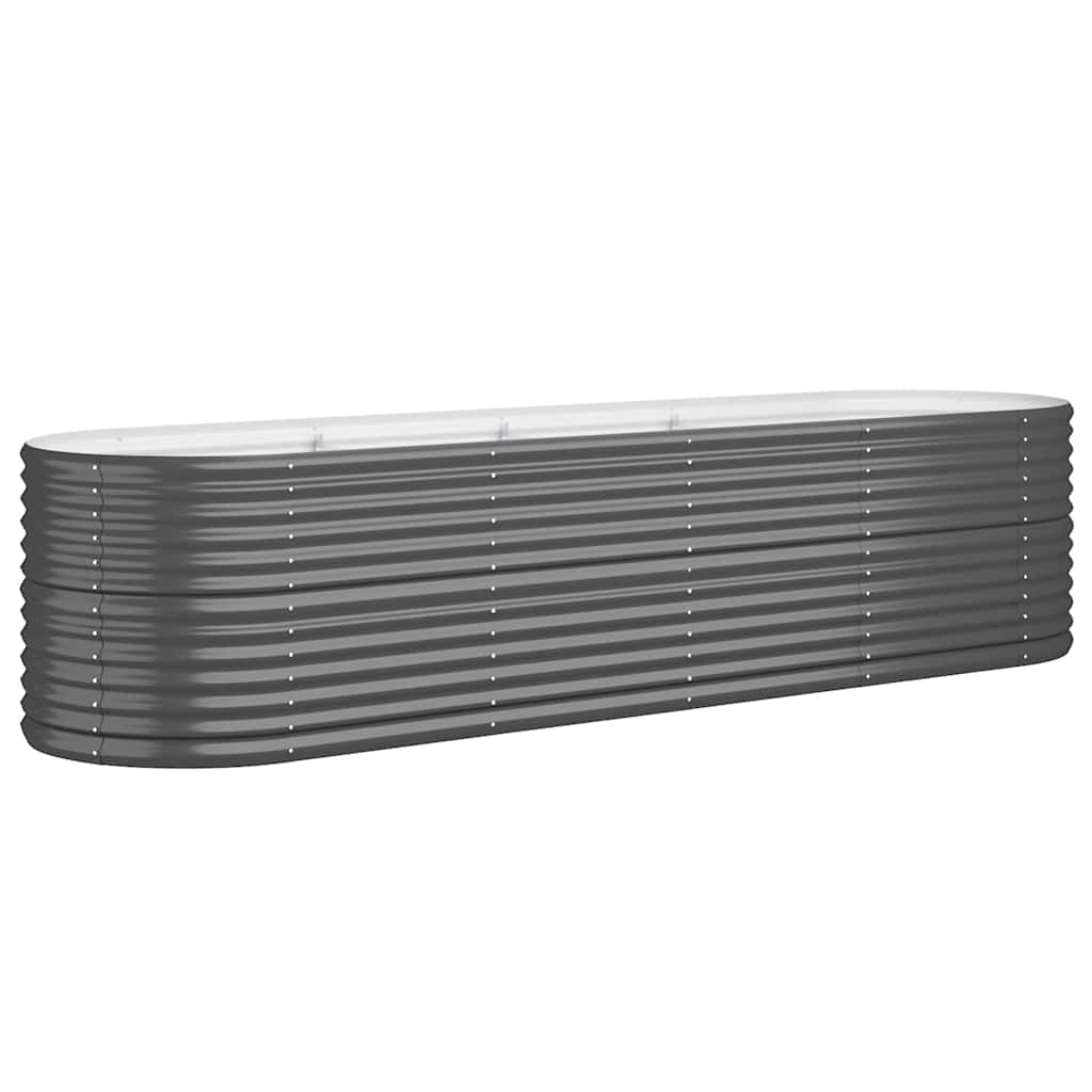 vidaXL Jardinera arriate acero galvanizado antracita 296x80x68 cm