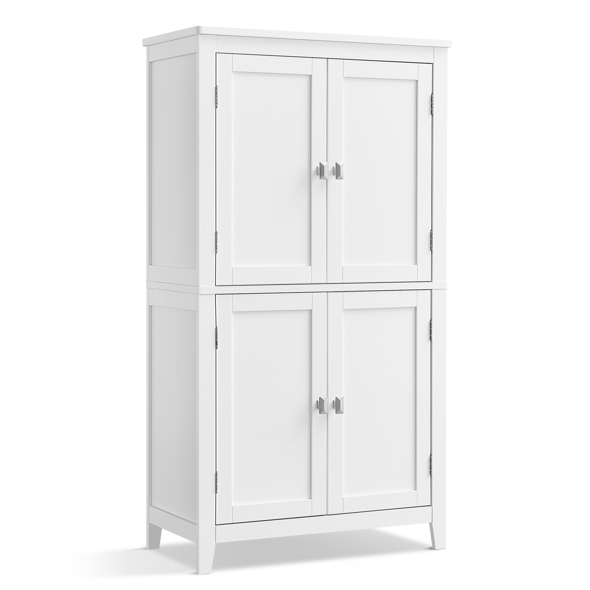 VASAGLE Mueble de Baño, Armario de Baño, Armario de Cocina, Armario Almacenaje con 4 Puertas, Estantes Regulables, 30 x 60 x 110 cm, Gris Pizarra / Blanco/ Verde Bosque
