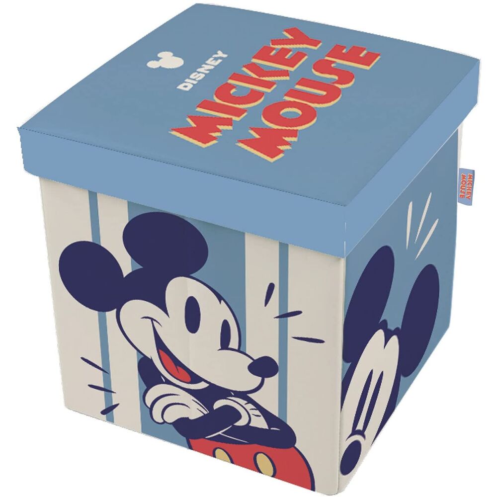 Gerimport Taburete Contenedor de Mickey Mouse Stripes 30 X 30 X 30 Cm - Práctico y Funcional