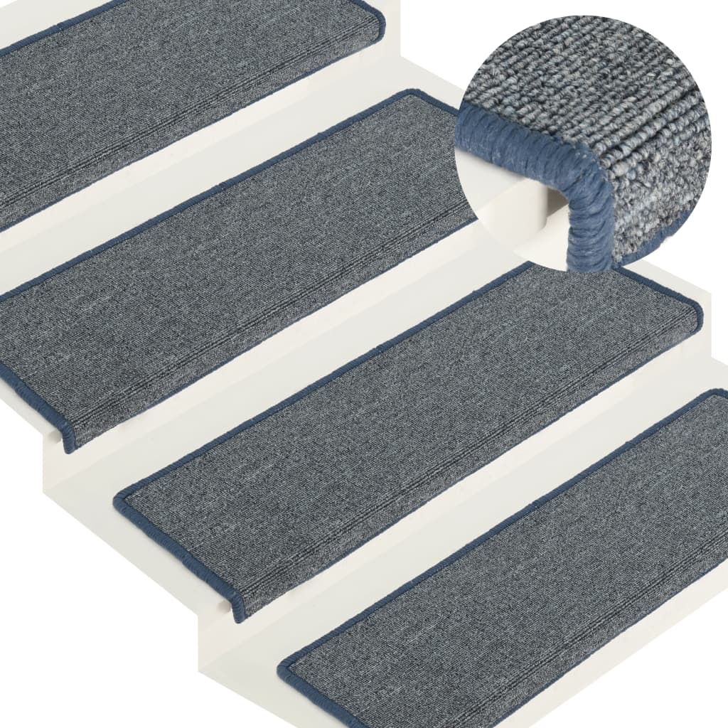 vidaXL Alfombras de Peldaños de Escalera 15 uds Protector Adhesivo Tela Color Marrón oscuro, Marrón, Marrón claro y mas