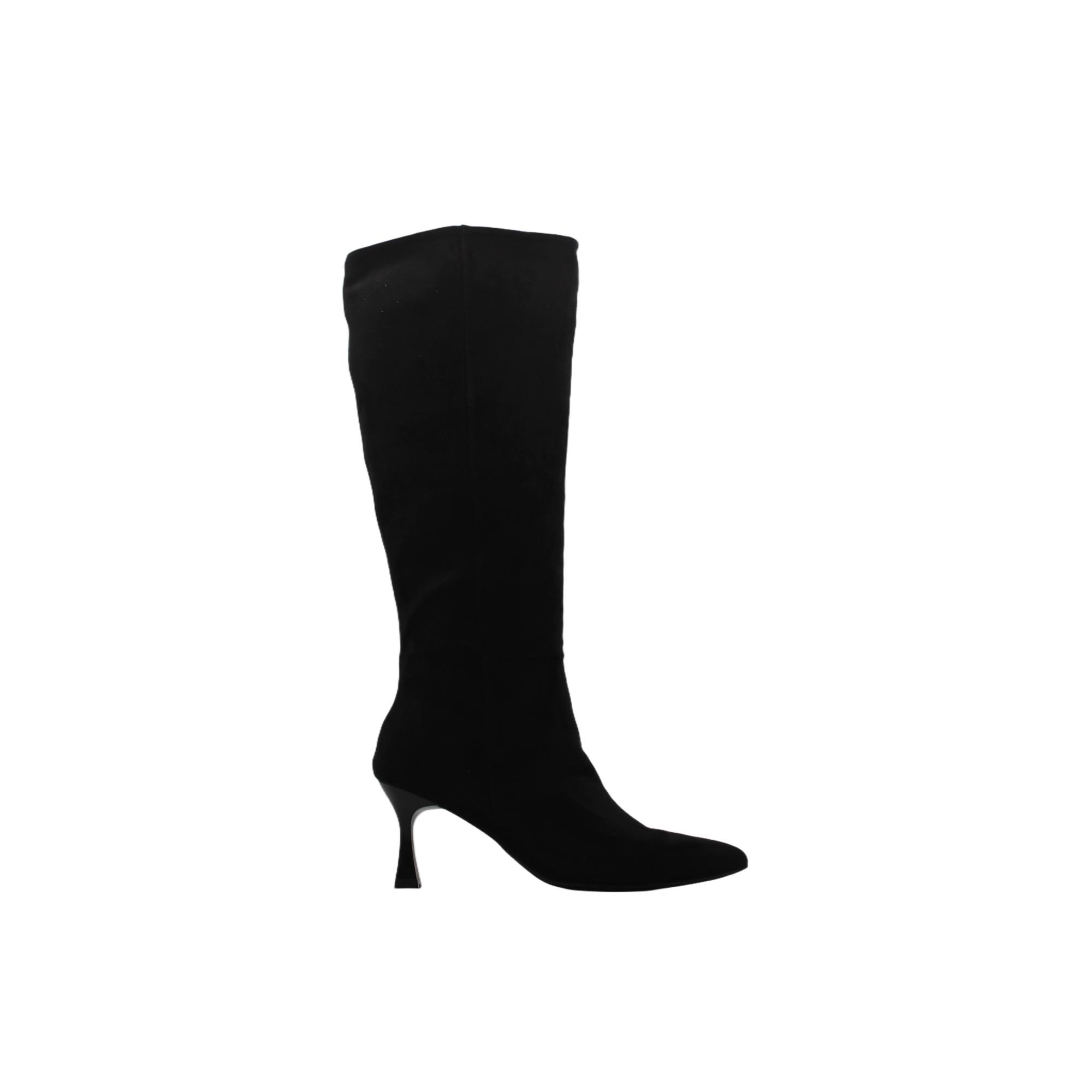 ETIKA 42417 Botas altas de antelina, tacón acampanado, puntera afilada, cremallera, suela goma, para señora