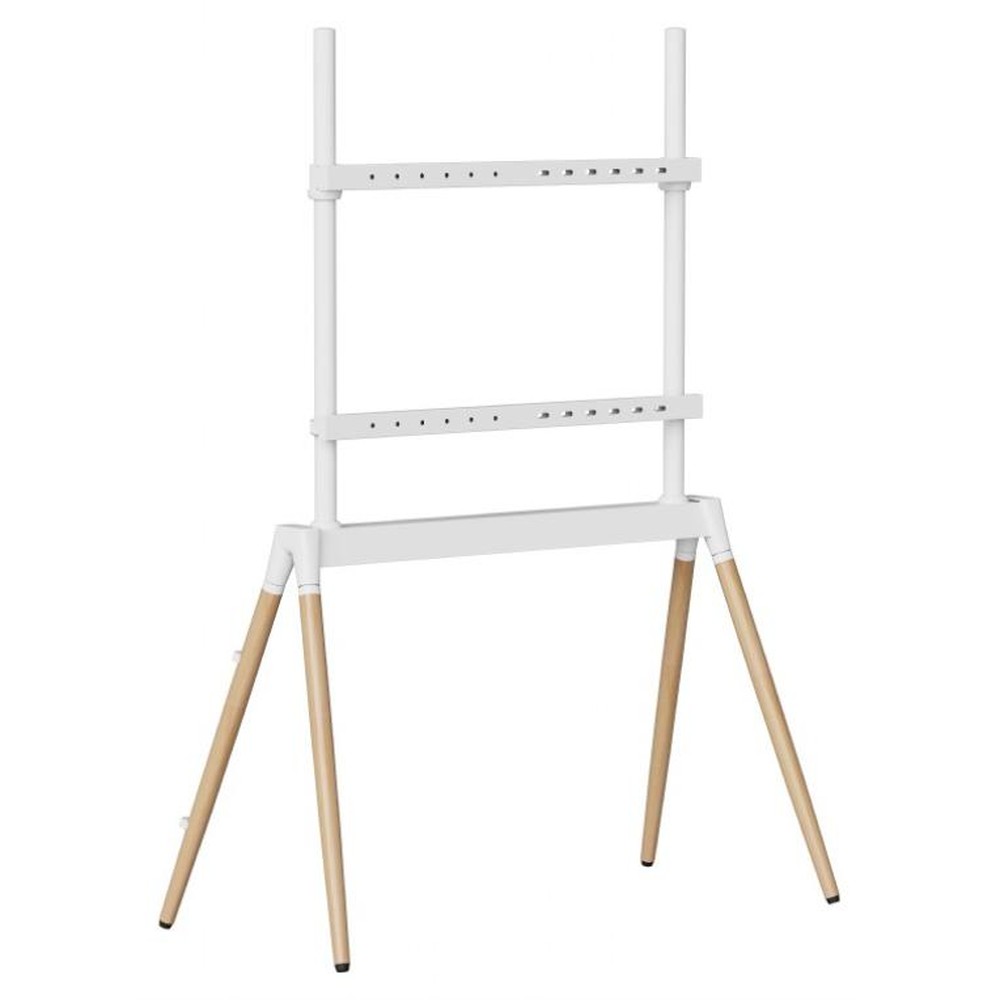 Gembird - Soporte tv pared tv 55-86 pulgadas con gestión de cables integrada, diseño blanco y madera para salón o estudio, compatible con montaje 100x100 a 600x400 mm