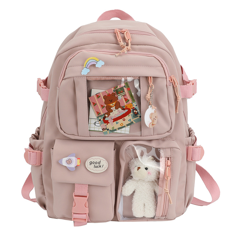 Mochila Kawaii para Mujeres Impermeable de Nylon con Asa Arcuada y Various Bolsillos Mochila Escolar para Estudiantes Chica Laptop Book Pack