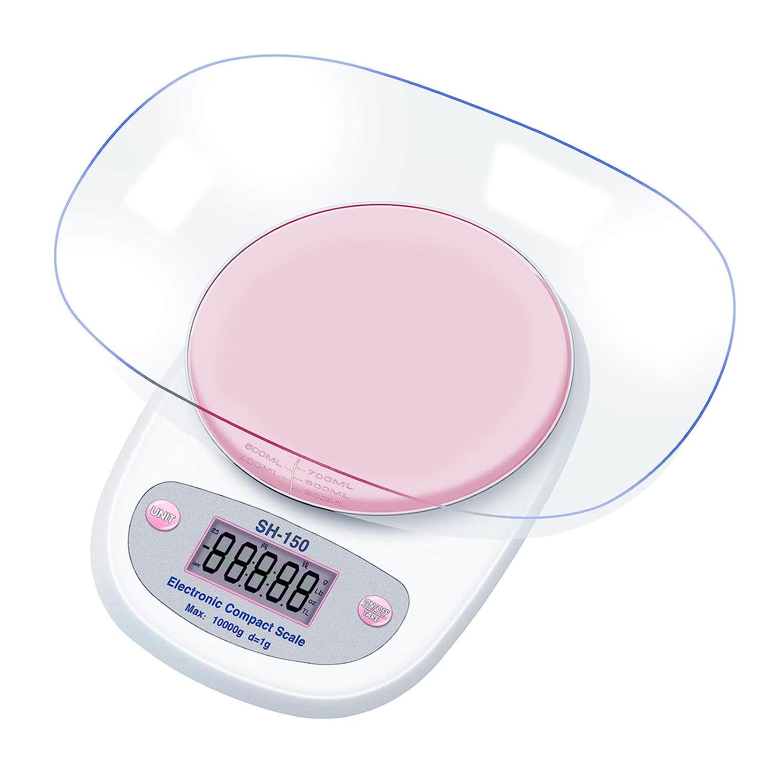 Euroxanty Balanza Electrónica de Cocina 2 Colores | Pantalla Digital | Hasta 10 Kg de Capacidad | Varias Unidades de Medida | Recipiente Incluido | Alta Precisión