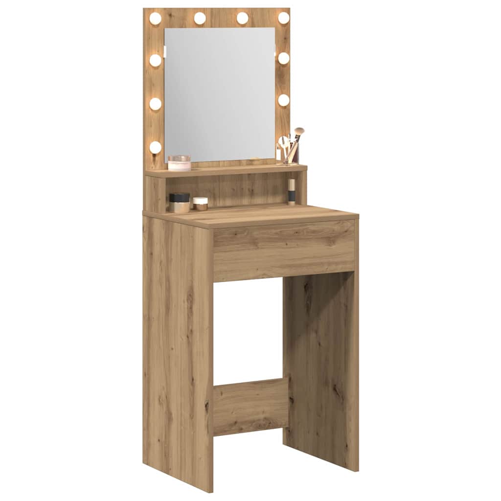 vidaXL Mesa Tocador con estante Roble artesanal 50 x 41 x 135 cm