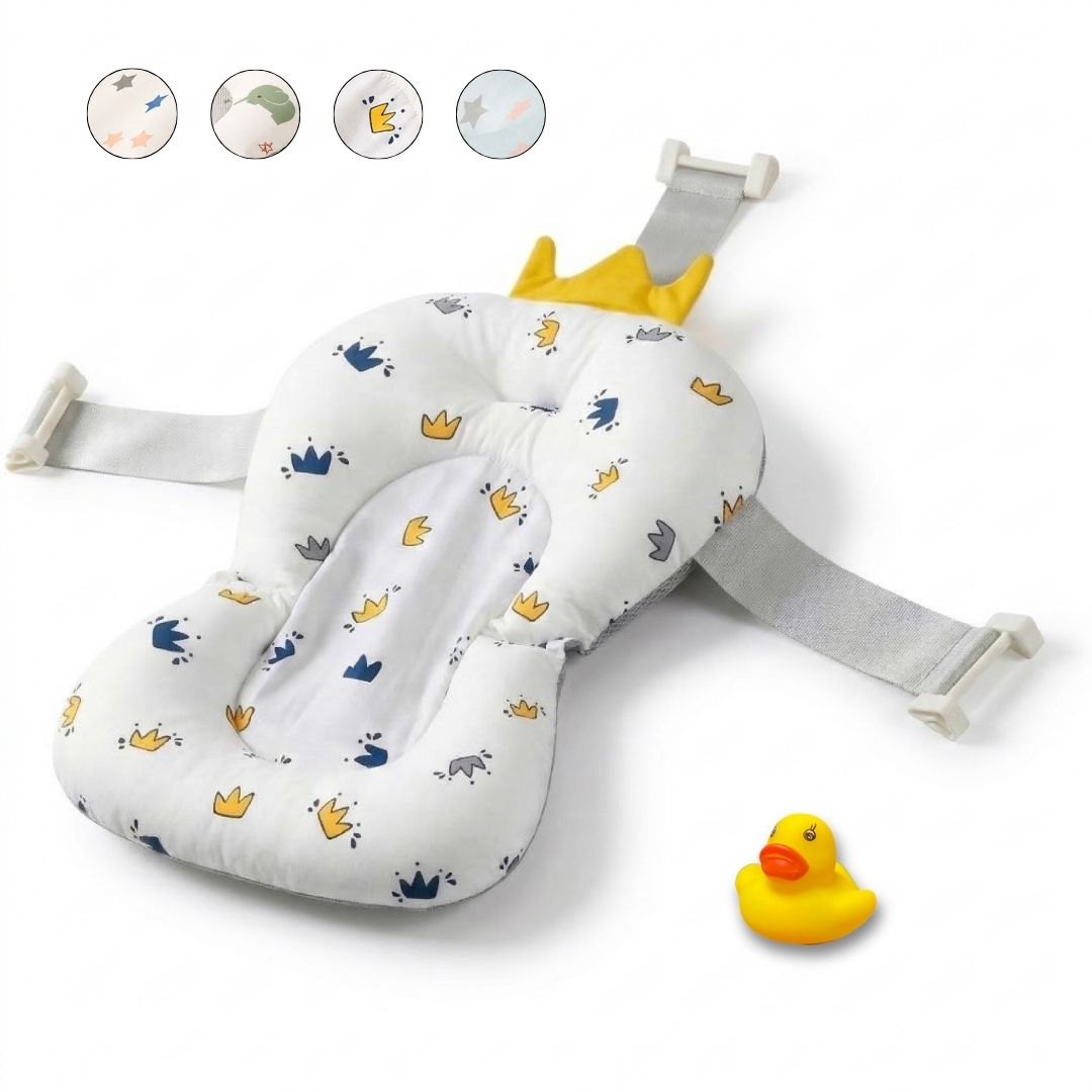 BATHBY Cojín Reductor para Bañera de Bebé Estrellitas · Ergonómico,  Ajustable y Portátil con Malla Antideslizante · Almohada Reductora · Hamaca de Ducha con Diseño de Estrellas ·  De 0 a 2 años