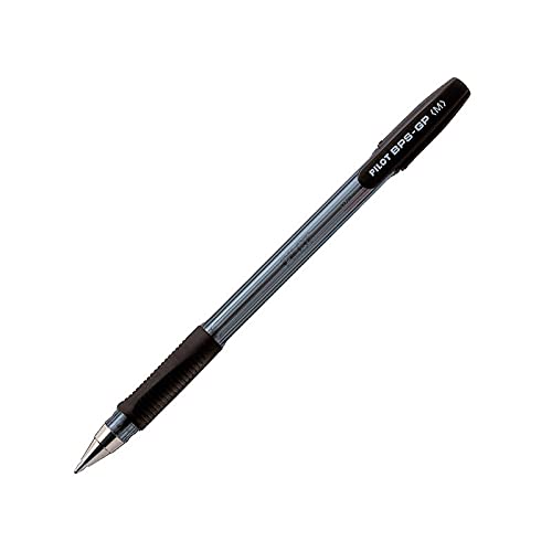 Pilot - Boligrafo bps-gp negro -sujecion de caucho -tinta base de aceite -con capuchon (12 unidades)