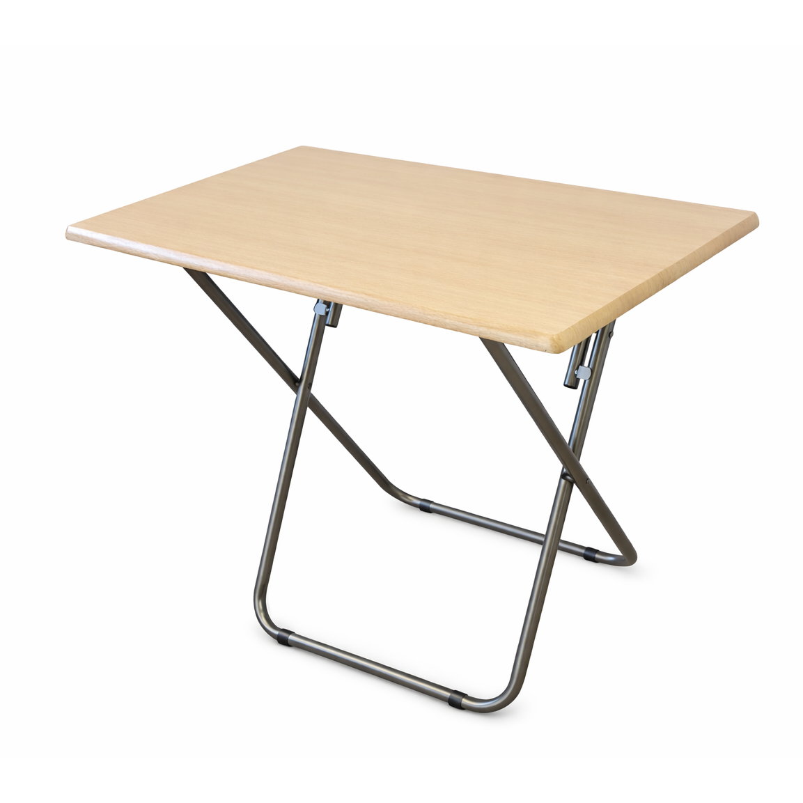 Mesa Plegable Multiusos con Estructura Metalica y Tablero Madera. Mesa Auxiliar Antideslizante y Resistente para Cocina Salon, Dormitorio, Oficina o Estudio. (73x52x75 cm)