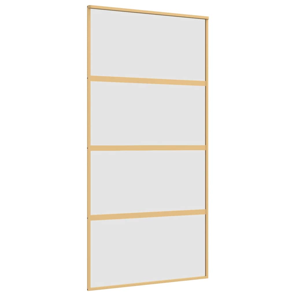 vidaXL Puerta corredera dorada de vidrio ESG esmerilado y aluminio