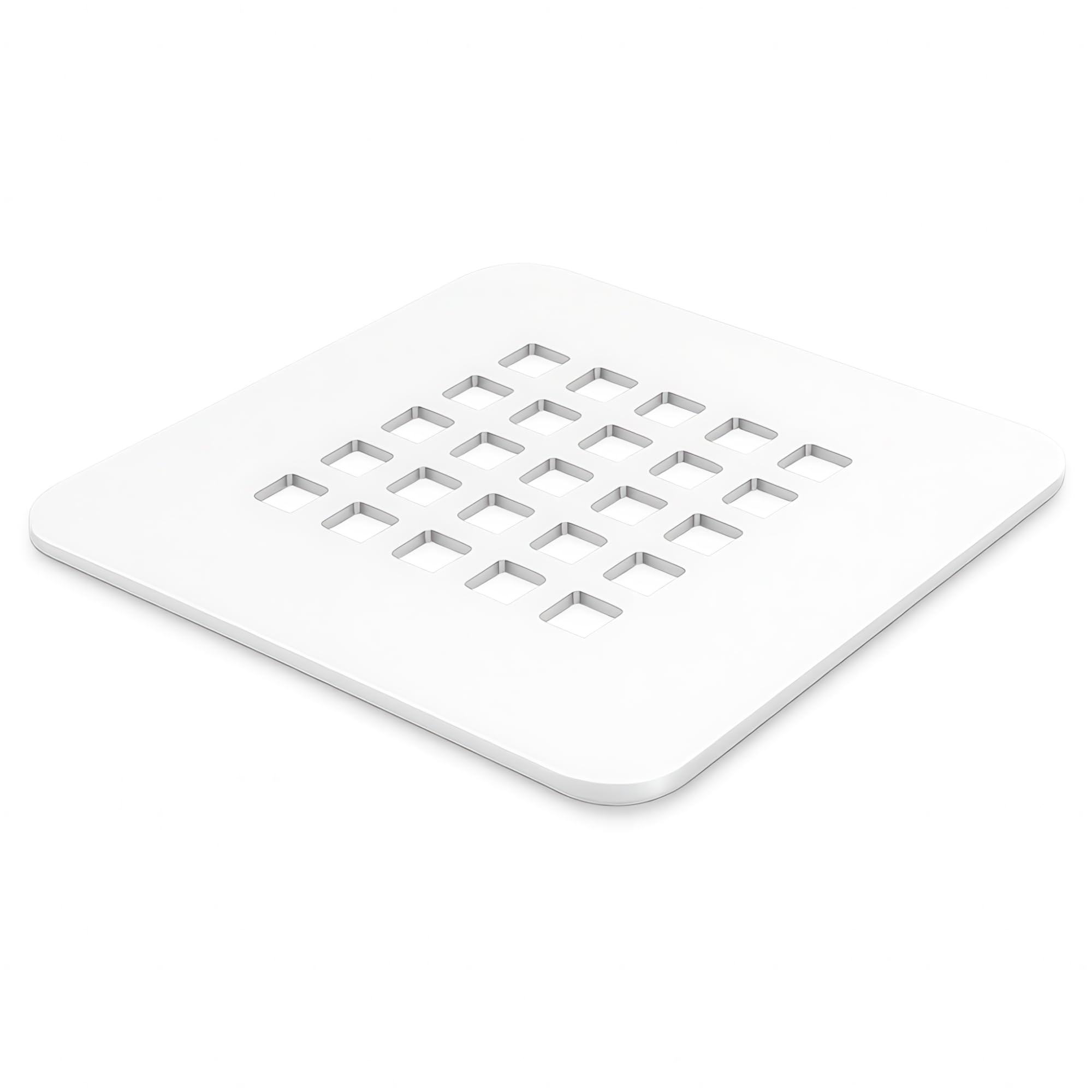 Rejilla Desagüe Ducha Cuadrada 125x125mm Acero INOX FLUVIA (Lacado Blanco)