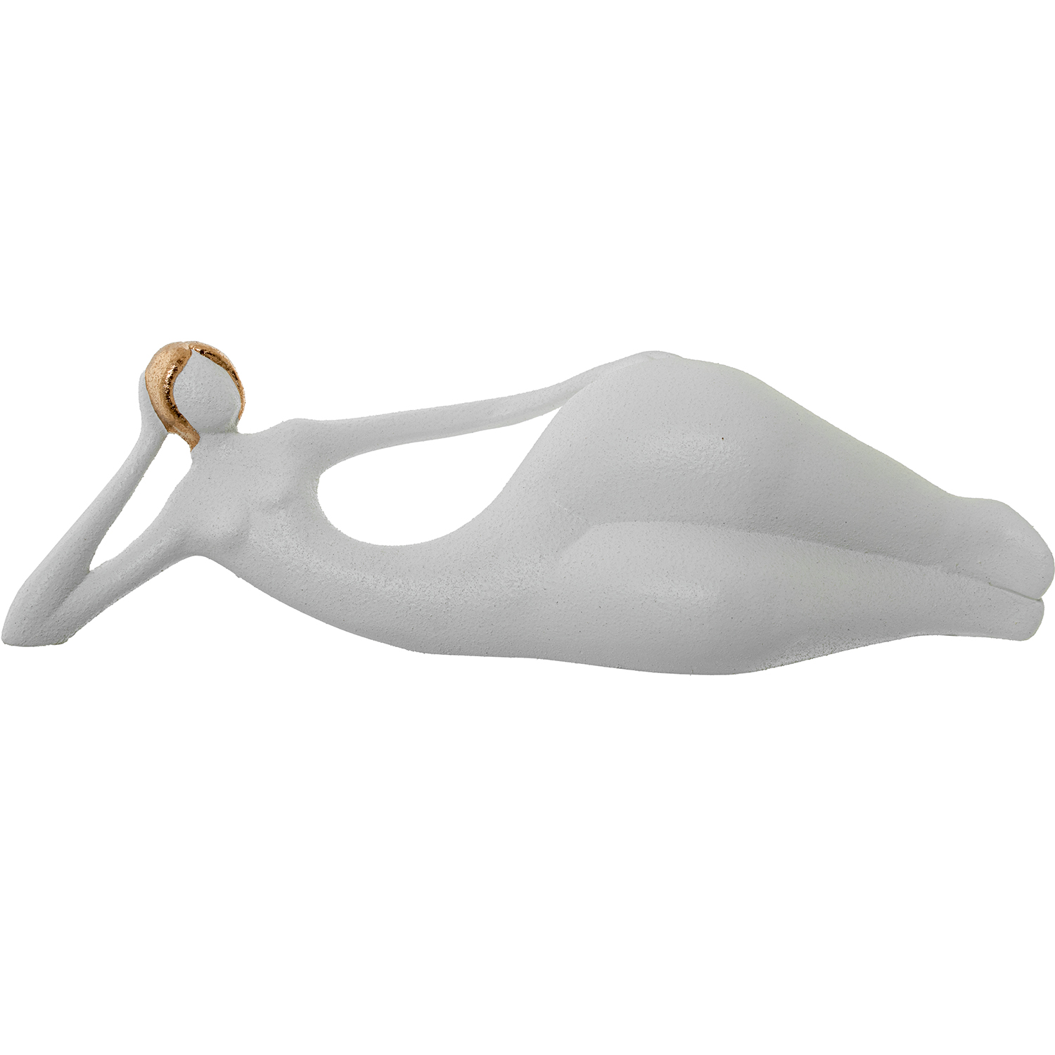 Figura ceramica blanca mujer tumbada 60x16x18cm