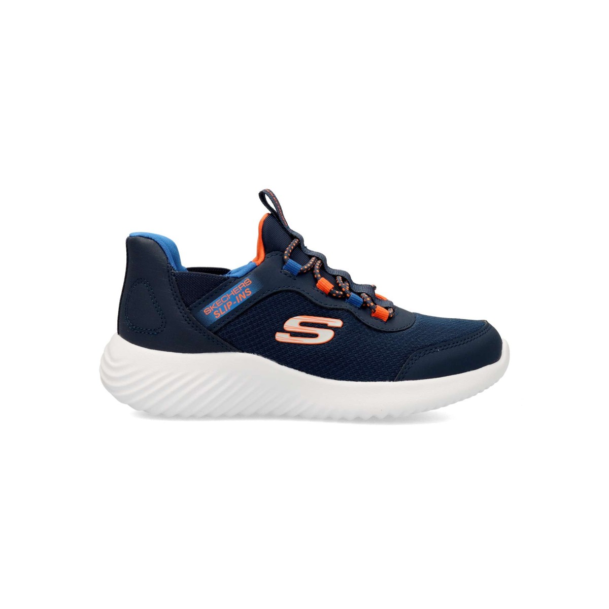 Skechers - Zapatillas deportivas slip-on Bounder Brisk-Burst para niño con sistema TOUCHLESS FIT™ y plantilla Air-Cooled Memory Foam®