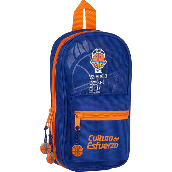 SAFTA VALENCIA BASKET PLUMIER MOCHILA C/4 PORT. VACIO con 4 compartimentos - Plumier Mochila con 4 estuches incluidos sujetados con bolsillo de red y Doble tirador en cremallera principal para facilitar su apertura - Estuche diseño único by safta
