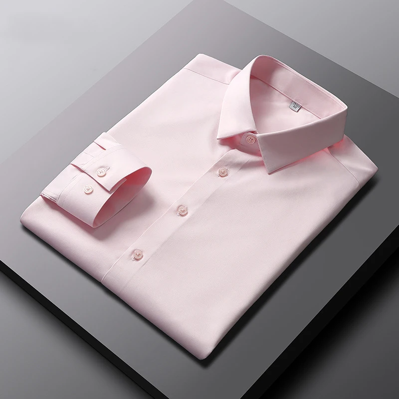 TK Camisa De Hombre Casual Y Moda Con Mangas Largas De Color Sólido No Hierro Y Resistente a Arrugas Top De Negocios